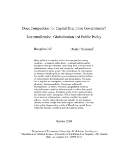 Does Competition for Capital Discipline Governments