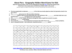 About Peru - Geography Hidden Word Game For Kids