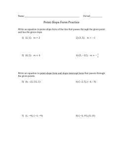 Point-Slope Form Practice - Elmwood Park Memorial High School