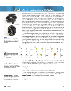 5.3 Elastic and Inelastic Collisions