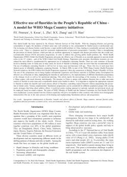 Effective use of fluorides in the People`s