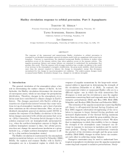 Hadley circulation response to orbital precession. Part I