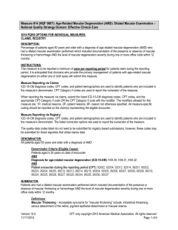 Measure #14 (NQF 0087): Age-Related Macular Degeneration