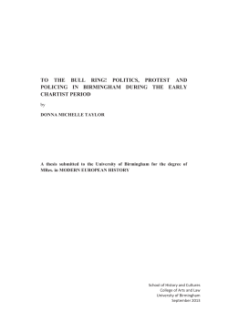 To the Bull Ring! Politics, protest and policing in Birmingham during
