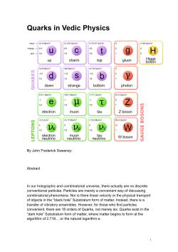 Quarks in Vedic Physics