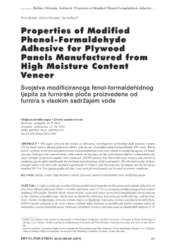 Properties of Modified Phenol-Formaldehyde Adhesive for Plywood