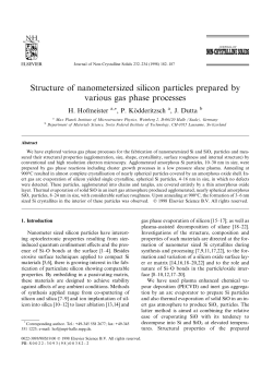 Structure of nanometersized silicon particles prepared