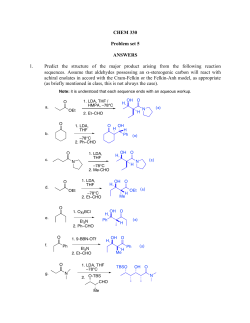 CHEM 330 Problem set 5 ANSWERS 1. Predict the structure of the