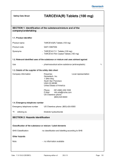 TARCEVA(R) Tablets (100 mg)