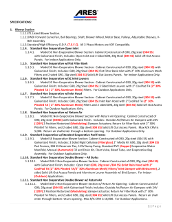 specifications - Ares Makeup Air Units