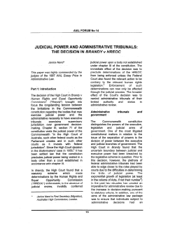 Nand, Janice --- "Judicial Power and Administrative Tribunals: The