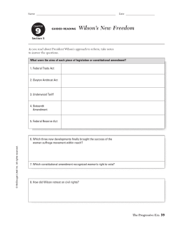GUIDED READING Wilson`s New Freedom
