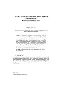 Clarifying the blurring line between medical, wellbeing and lifestyle