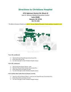 Directions to Christiana Hospital