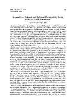 Segregation of Antigenic and Biological Characteristics during