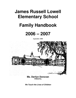 James Russell Lowell Elementary School Family Handbook 2006