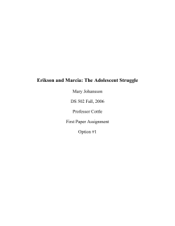 Erikson and Marcia: The Adolescent Struggle