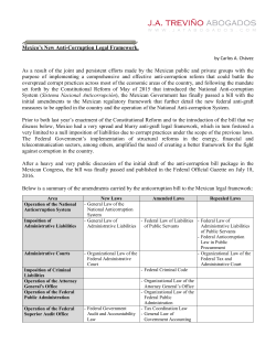 Mexico`s New Anti-Corruption Framework