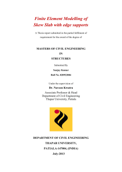 Finite Element Modelling of Skew Slab with edge
