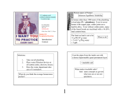 Precipitation Equilibria