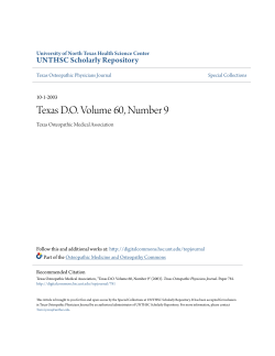 Texas DO Volume 60, Number 9 - UNTHSC Scholarly Repository