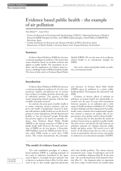 Evidence based public he alth - the example of air pollution