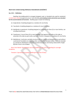 Short term rentals Zoning Ordinance Amendments (4/4/2017)