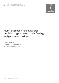 Nutrition support for adults