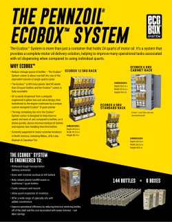 THE PENNZOIL&reg; ECOBOX&trade; SYSTEM