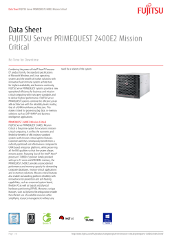 Data Sheet FUJITSU Server PRIMEQUEST 2400E2 Mission Critical