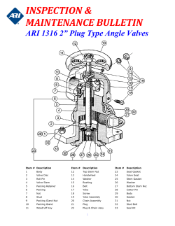 1316 Series Angle Valves Maintenance