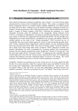 State Resilience in Tanzania