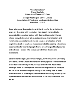 GEORGE WASHINGTON CARVER LECTURE