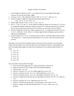 Chapter 4 Practice Test Solutions 1. Use the Angle Sum Theorem to