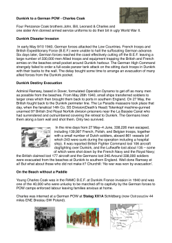 Dunkirk to a German POW - Charles Coak