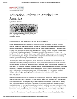 Education Reform in Antebellum America