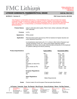 lithium carbonate, pharmaceutical grade