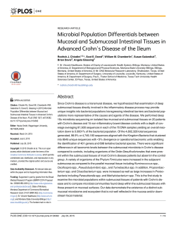 Microbial Population Differentials between Mucosal and