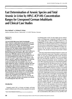 Fast Determination of Arsenic Species and Total Arsenic in Urine by