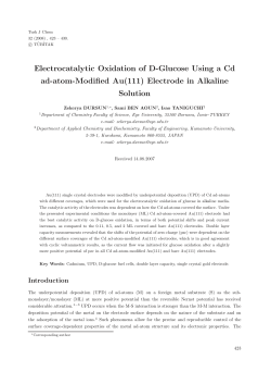 Electrocatalytic Oxidation of D-Glucose Using a Cd ad
