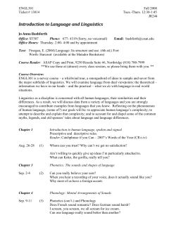 Introduction to Language and Linguistics