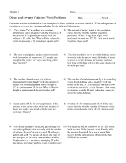 Direct and Inverse Variation Word Problems