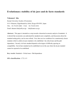 Evolutionary stability of de jure and de facto standards