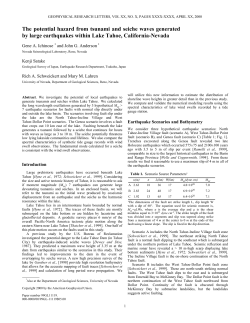 The potential hazard from tsunami and seiche waves generated by
