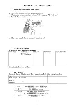 numbers and calculations
