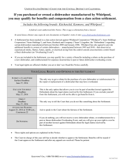 If you purchased or owned a dishwasher manufactured by Whirlpool