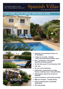 Spanish Villas - Villas Rentals Denia, holiday villas Costa Blanca