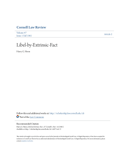 Libel-by-Extrinsic-Fact - Scholarship@Cornell Law