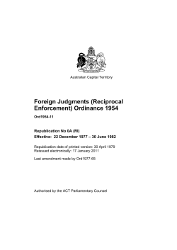 Foreign Judgments (Reciprocal Enforcement) Ordinance 1954