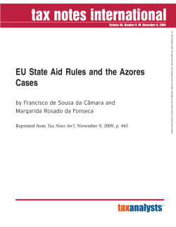 EU State Aid Rules and the Azores Cases